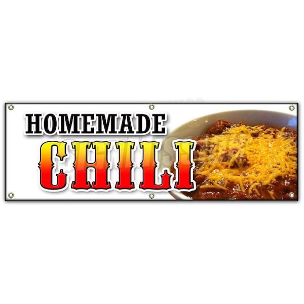 Signmission HOMEMADE CHILI BANNER SIGN bread bowl texas beans beef chicken vegan B-72 Homemade Chili - main